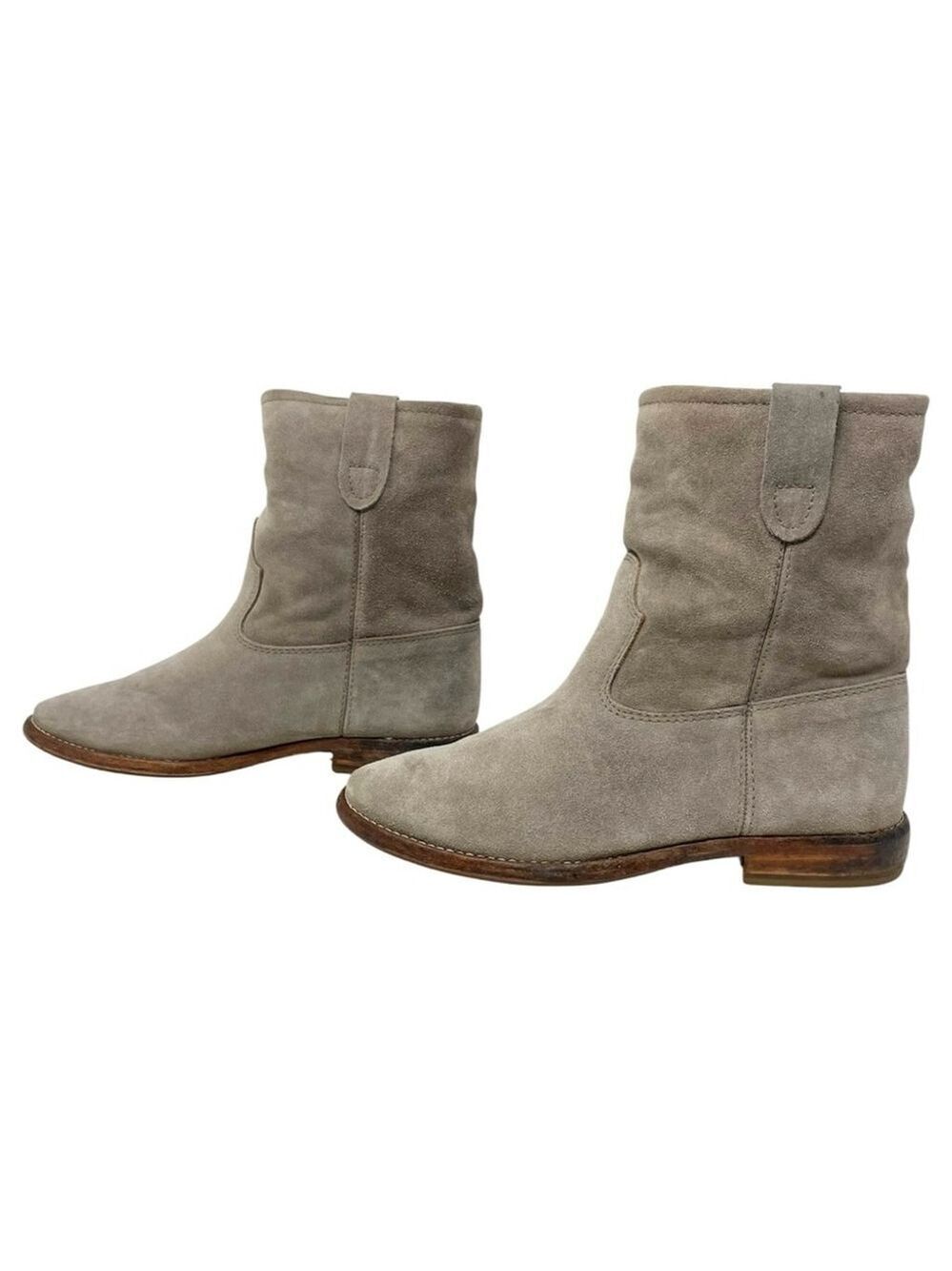 * Isabel Marant Etoile Crisi Slouchy Western Taupe Suede Boots Size 36 - Picture 5 of 14